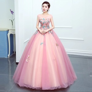 Women Long Skirt Stage Performance Costume Light Red Bean Paste Polyester 3D Stereoscopic Patterns Tutu Skirt Photo Studio - Product Image 2