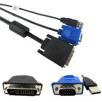 Câble G-karve DX2429 35 broches DVI vers VGA+BNC+USB avec conducteur en cuivre et gaine en PVC, résolution 4K pour ordinateur, garantie 1 an