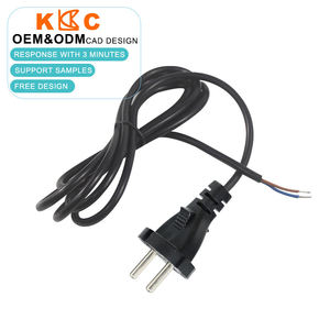 Cable de Alimentación con Enchufe Europeo de 10A 250V 1M, Cable Aislado de Goma con Extremos de Alambre Desnudo y Estañado para Electrodomésticos - Product Image 1