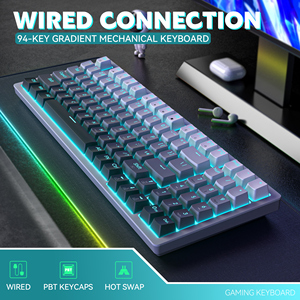 90% Full Size <b>Keyboard</b> 94 Keys Hot Swappable Blue Red Switch Keycaps Cold Backlit <b>USB</b> Wired Mechanical 90% <b>Keyboard</b> 90% <b>Keyboard</b> - Product Image 4