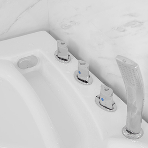Baignoire d'angle compacte en acrylique <span class=keywords><strong>avec</strong></span> jets <span class=keywords><strong>de</strong></span> massage et d'hydrothérapie, combinaison <span class=keywords><strong>douche</strong></span> et baignoire pour adultes – Offre spéciale - Product Image 4
