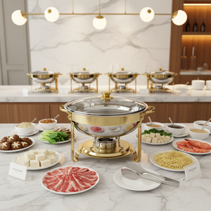 Set di scaldamani per Buffet in acciaio inossidabile con scaldini e scaldini 4 pezzi per uso commerciale per feste - Product Image 3