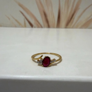 Bague torsadée en or 14 carats avec rubis naturel et diamants, bijou de fiançailles unique et empilable, cadeau pour femme, bague en or fin - Product Image 6