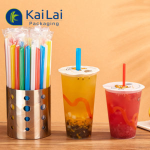 PLA biodegradabile eco-friendly compostabile monouso cannucce 100 pz pacchetto sfuso colori personalizzati stile moderno per il compleanno - Product Image 6