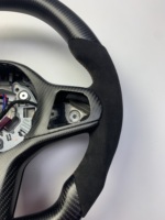 Volante de Fibra de Carbono con Base Plana para Serie 1 M Performance con Costuras Naranjas, Calefactable, Reemplazo OEM, 3 Radios M