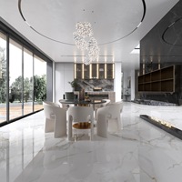 Carreaux de sol en grès cérame de qualité supérieure, aspect marbre blanc brillant, imperméable, poli, qualité supérieure, Foshan, 120x60
