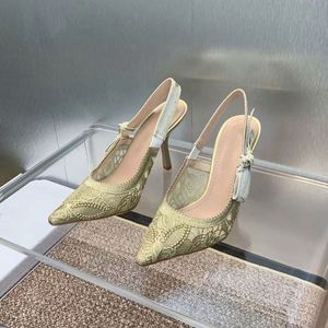 Sandalias de Tacón Medio a Alto con Punta Puntiaguda, Diseño de Marca, de Lujo, Nuevas, para Mujeres a la Moda - Product Image 3
