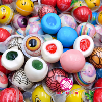 Bonbons gélifiés 3D en forme de boule, vente en gros, bonbons gélifiés doux en forme d'œil, saveur fruitée, fourrés à la confiture, à mâcher