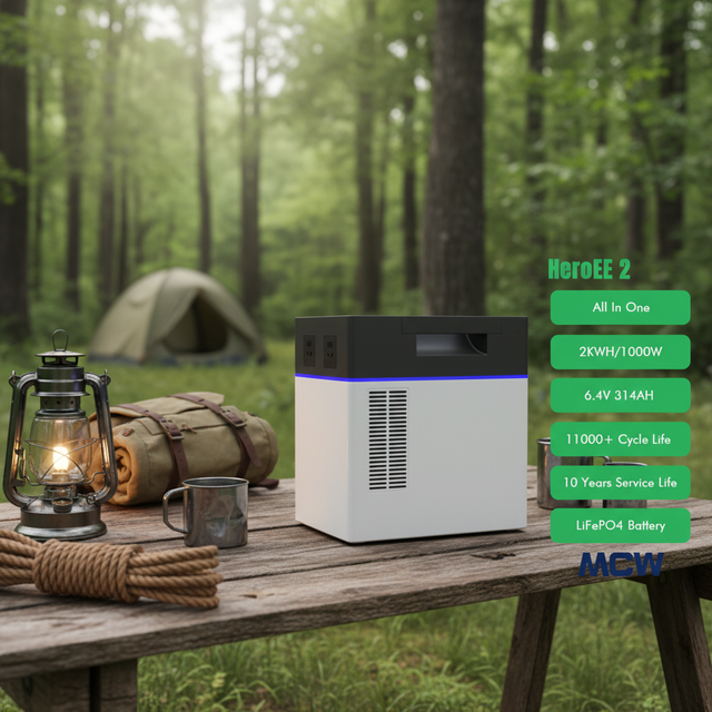 Portable Design1000W 2kWh LiFePO4 Battery 11000+ Cycles Fast Recharging Portable Solar Power Station