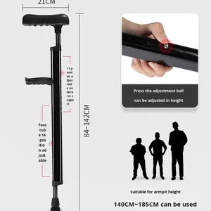 Nuevo Modelo de Asistencia Stand up Straight Handle aleación de aluminio antideslizante bastón para ancianos senderismo y muleta de aluminio diaria - Product Image 2