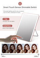 Offre Spéciale Haute Qualité Portable LED Miroir De Bureau Rechargeable Pliant Personnalisé Étudiants Dortoir Maquillage Miroir Cosmétique