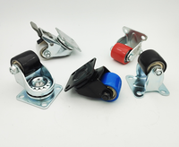 Roulettes pivotantes de 1,25 pouce à faible centre de gravité pour armoires électriques, roues industrielles pour chariots, roues fixes en nylon robustes