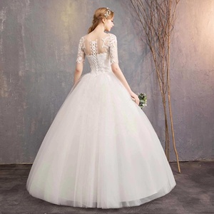 Vestido de Novia Elegante con Encaje y Media Manga con Cuello Redondo de Moda Ruizi 2026 - Product Image 1