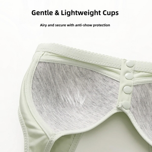 Nuovo Stile Reggiseno <span class=keywords><strong>Allattamento</strong></span> Traspirante <span class=keywords><strong>in</strong></span> Maglia Taglie Forti con Chiusura Frontale Senza Ferretto, Reggiseno Premaman Push-up per <span class=keywords><strong>Allattamento</strong></span> - Product Image 4