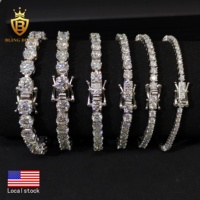 Collier Chaîne Tennis en Argent Sterling 925 avec Moissanite Ronde Certifiée GRA, Tailles 2mm 3mm 4mm 5mm, Unisexe, Stock USA