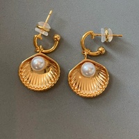 Ensemble de colliers tendance personnalisés en laiton plaqué or 18 carats avec perles de coquillages pour unisexe