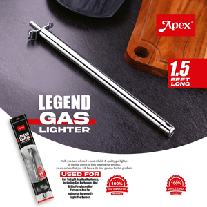 Briquet à gaz portable étanche en acier inoxydable ANAX Legend, allumage par bouton à longue portée, pour cuisinière domestique et restaurant - Product Image 1