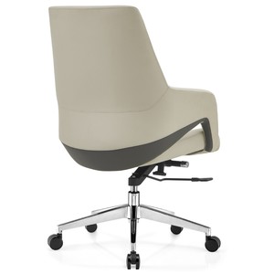 Silla de Oficina Ejecutiva Contemporánea de Alta Calidad, Respaldo Alto, Cuero PU Ergonómico, Giratoria, Altura Ajustable, Patas de Aluminio - Product Image 3
