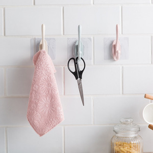 T <b>Hooks</b> Wall Mounted Plastic <b>Adhesive</b> Double <b>Hook</b> For Bathroom Bedroom Nordic Color 3-5kg Load Capacity - Product Image 4