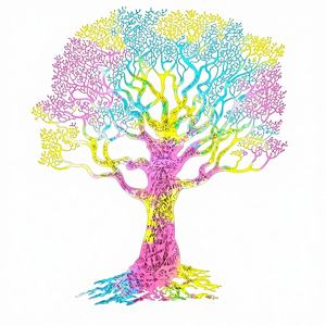 ผ้าปูที่นอนผ้าฝ้ายหลากสี LAXMANS จากอินเดีย ผ้าแขวนผนังลายต้นไม้แห้ง ผ้าทอพิมพ์ลายถัก ขนาด 240x210 ซม. สำหรับห้องนั่งเล่น - Product Image 1