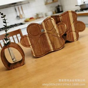 Cat Paw Shaped Acacia Wood <b>Tray</b> <b>Small</b> Solid Wood Serving <b>Tray</b> For Fruit And Snacks - Product Image 4