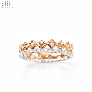 High Quality Wholesale Stackable <b>Ring</b> Jewelry Hand <b>Crafted</b> Vintage Design <b>Ring</b> 18K Solid Rose Gold Real Natural Diamonds <b>Ring</b> - Product Image 3