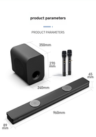 Kit Soundbar TV Surround 3D Daya Tinggi dengan Kotak Bass Eksternal, Mendukung USB AUX Koaksial untuk Ruang Tamu Pesta HH019kw-k