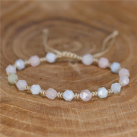 Jingyuetong-Bracelet tressé à la main en pierre naturelle, bijou enveloppant perles ajustable, style BOHO, livraison directe