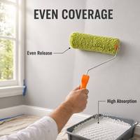 Nouveau et populaire : Kit de rouleaux de peinture vert de 9 pouces pour vente directe, comprenant un rouleau de peinture et un rouleau de nettoyage