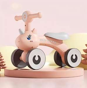 Vélo d'équilibre à propulsion électrique <span class=keywords><strong>pour</strong></span> enfants de 2 à 4 ans, musique, éclairage, quatre roues, anti-retournement, marcheur - Product Image 3