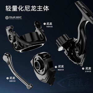 Carrete de Pesca JQWALIQWF914, Carrete Giratorio de Metal para Pesca en Playa y Océano, Mano Derecha, Relación de Engranajes 5.5:1, Diseño Ligero - Product Image 3