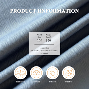 Tissu extensible en fibres de bambou recyclées, lisse et durable |   Vêtements d'extérieur/Pantalons/Hauts |   Prix attractif en stock, personnalisable en grande quantité - Product Image 2