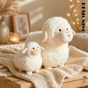 Peluche Agnello Kiki, Simpatico Cuscino a Forma di Pecora, Bambola per Bambini, Regalo di Compleanno, Forniture all'Ingrosso, Poliestere 31cm-50cm - Product Image 1