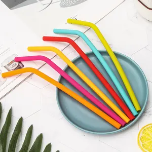 Silicone Drinking Straws Reusable Flexible Straw Silicone Fold Straw For Home Kitchen Bar Party