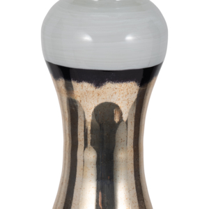 Portacandele a Colonna a Forma di Clessidra, Moderno Candelabro in Vetro per Arredamento Casa, Accenti Contemporanei (Coppia) - Product Image 4
