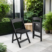 Chaise Pliante Empilable en Résine Noire Moderne Rembourrée Chaise pour Événement de Mariage avec Confortable Bjflamingo Wimbledon Chaises de Jardin