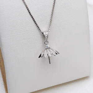 Accesorios de Joyería Femenina de Plata S925, Soporte Hueco para Perlas de 12-14 mm, 775 Semi-Acabados, Colgante para Tocado - Product Image 4