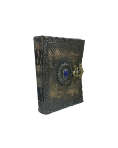 Diario de Cuero con Piedra Lapislázuli, Cuaderno Hecho a Mano con Tapa Dura Vintage, Diario Rústico para Escribir, Dibujar, Bocetar y Regalos - Product Image 1
