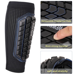 Bảo vệ ống chân tay áo chàng trai cô gái người lớn người đàn ông phụ nữ tùy chỉnh bóng đá bóng đá <span class=keywords><strong>Shin</strong></span> Pad bê nén tay áo với tổ ong đệm - Product Image 2