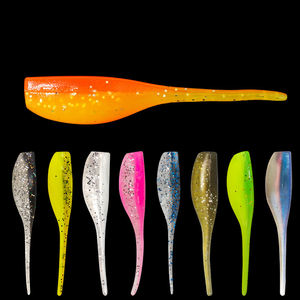 Pêche en eau douce artificielle <span class=keywords><strong>Mini</strong></span> leurre de pêche souple 1g PVC en plastique souple Silicone appât 50mm broche souple queue ver leurre pour la truite - Product Image 2