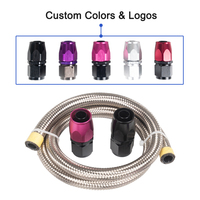 Nouveau kit de flexibles de carburant tressés en acier inoxydable noir AN6/AN8/AN10/AN12 avec raccords pivotants pour modifications de course automobile, haute qualité