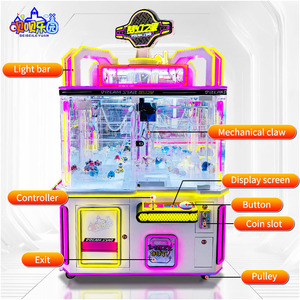 Promotion : Machine à griffes Dream Star 4 joueurs, à monnayeur, <span class=keywords><strong>attrape</strong></span>-poupées multijoueur avec lumières LED pour centre de jeux - Product Image 4