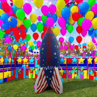 Fusée gonflable géante de 8m, modèle gonflable de ballon de feux d'artifice pour la décoration d'événements publicitaires américains