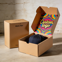 Caja de sombrero tipo concha, embalaje para sombreros, cajas de envío vacías, caja minorista para gorras, cajas de sombrero personalizadas con logo.