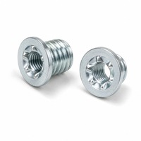 New Lamp Assembly Flanged Thread Bushing Internal Thread Rolled External Thread Carbon Steel Zinc Plated Silver Finish