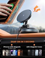 Support de téléphone magnétique sans fil universel pour voiture, fixation par ventouse, charge rapide 15W, pour voiture, camion, SUV