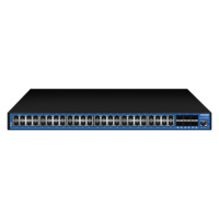 Switch de Rack Administrado L3 de Gran Escala con 48 Puertos Gigabit + 6 Puertos de Fibra (SFP+) de 10G, Compatible con SNMP para Centro de Datos