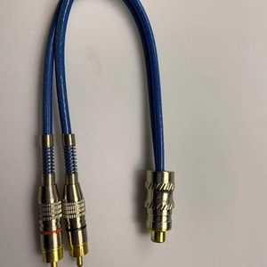 Cable de Audio de 0.3m/1ft, 2 Machos a 1 Hembra RCA, Doble Blindaje, Alta Calidad, Anti-Interferencia - Product Image 1