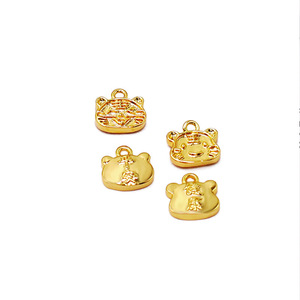 Colgante del Zodiaco Tigre, Chapado en Oro de 18K, Aleación, para Pulsera DIY, Amuleto para la Paz y la Salud, Regalo Unisex, Colgantes con Temática Animal - Product Image 4
