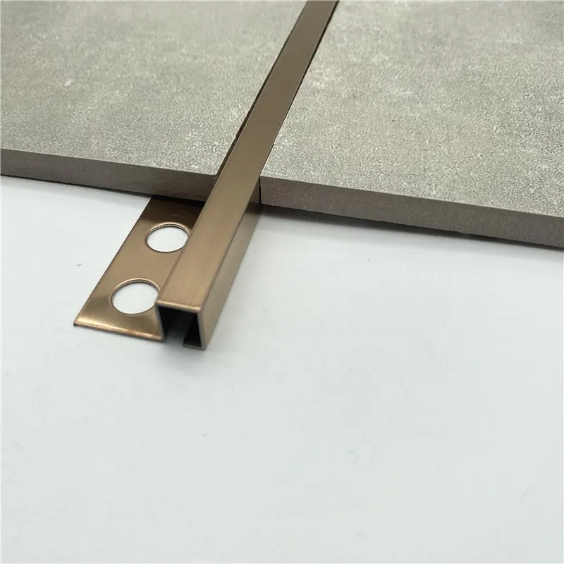 customized design metal building material stainless steel profile floor tile transition trim decorative metal trim strip